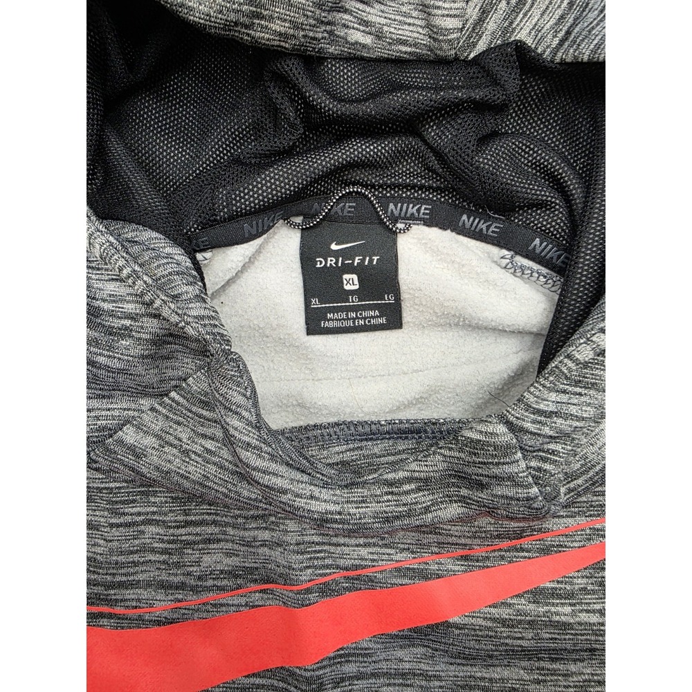 Nike Therma Fit Boy's Gray & Black One Pocket Hooded Pullover Jacket. Size XL - Picture 4 of 9